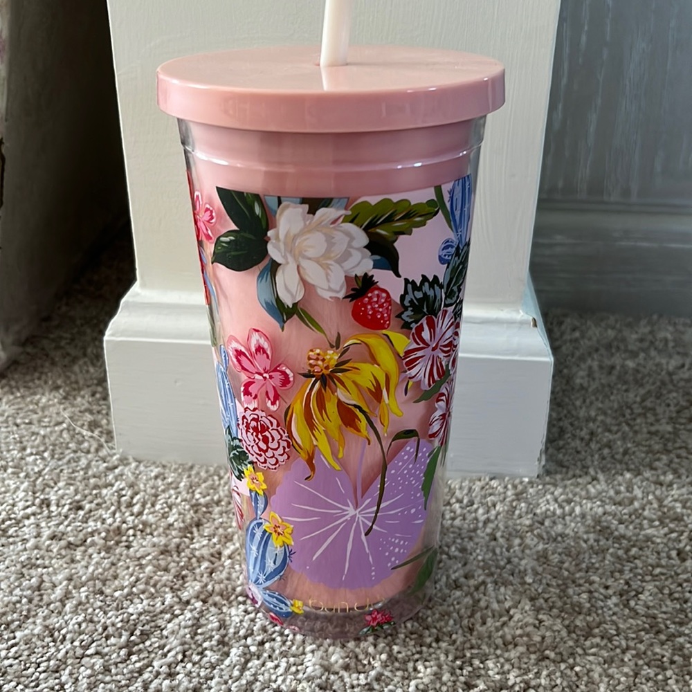 Ban.do Floral Straw Tumbler